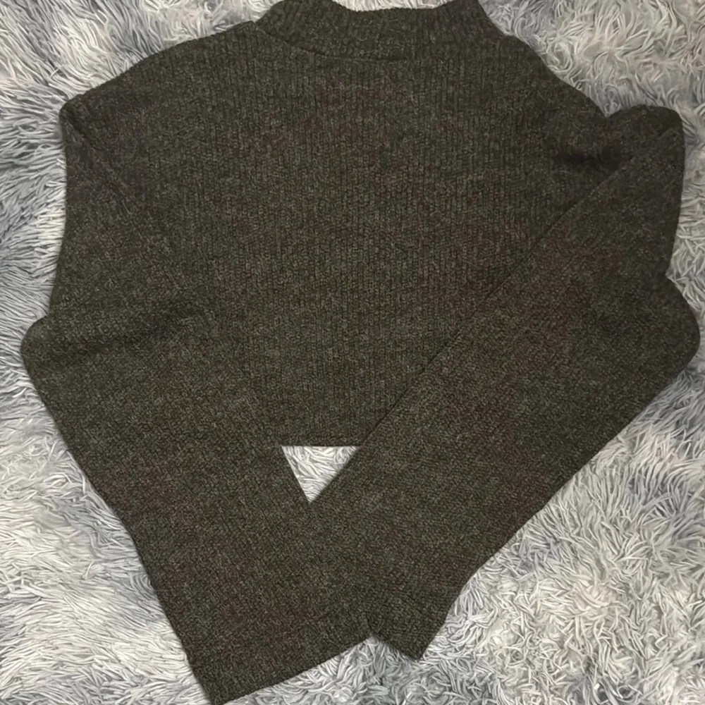 Zara Gray Cowl Neck Sweater with Fringe Detail - Picture 5 of 7